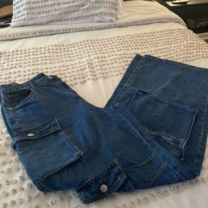 Fashion Nova Cargo Wide Leg Jean